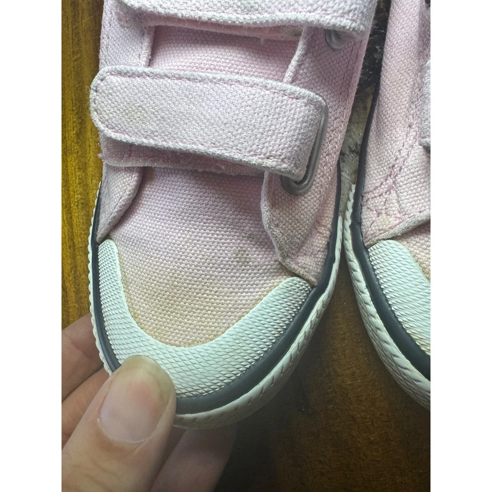 Polo Ralph Lauren Kids Pink Canvas Velcro Sneakers Shoes Size 10 Toddler